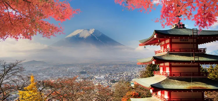 Kyoto temples and Mount Fuji