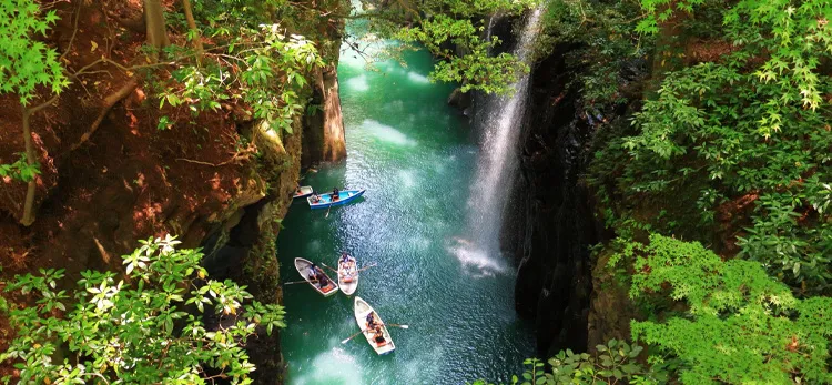 Rafting down rivers in nature-rich Kyushu