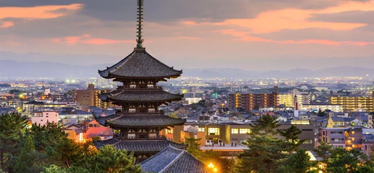 Buddhist temples and streetscapes of Nara