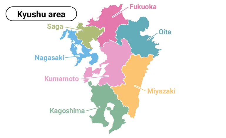 Kyushu area map