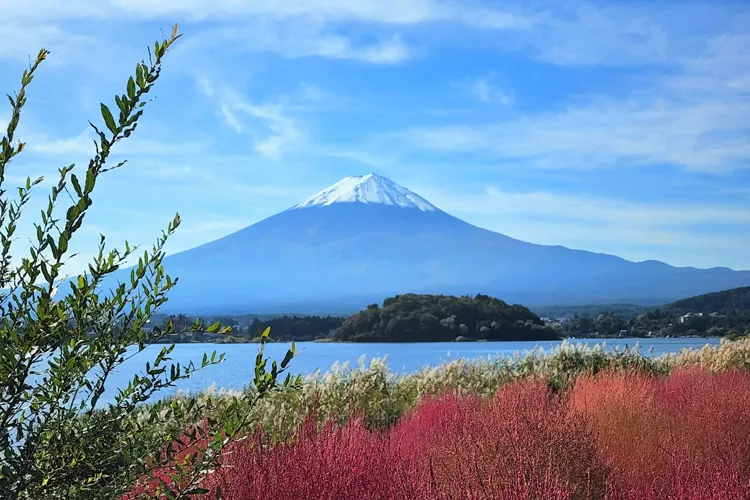 Panoramic view of Mount Fuji from the Fuji Five Lakes area