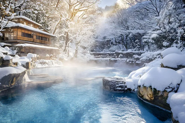 Enjoying winter hot springs in Japan